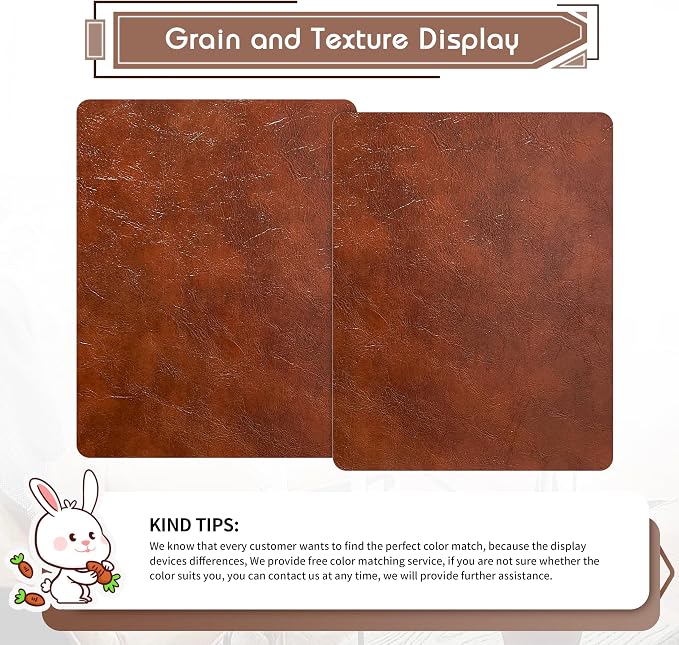 KING MOUNTAIN Leather Repair Patch, 2 Packs 9 x 11 Inches self Adhesive Leather - Image 2