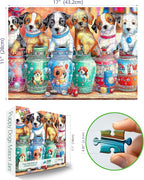 MINIWAN 300 Piece Puppy Dogs Mason Jars Jigsaw Puzzle, Poster Included - Image 2