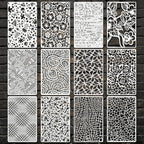 Geometric Texture Stencils for Crafts Reusable 12Pcs Stencils | DIY Art by Unknown