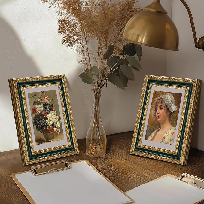 eletecpro 4x6 Vintage Picture Frame, Glass Cover, Horizontal or Vertical - Image 6