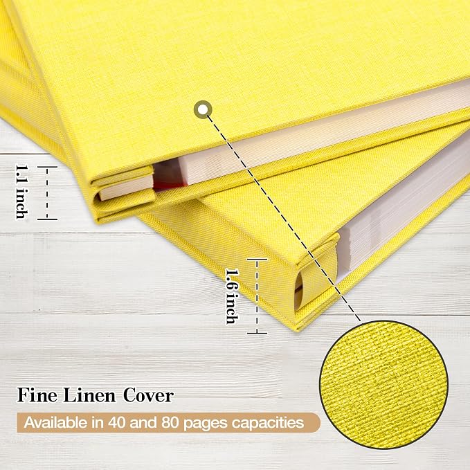 potricher Large Photo Album Self Adhesive 3x5 4x6 5x7 8x10 Pictures Linen Cover - Image 5