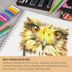 U.S. Art Supply 11”x14 Premium Heavy-Weight Paper Spiral Bound Sketch Book: 90 - Image 5