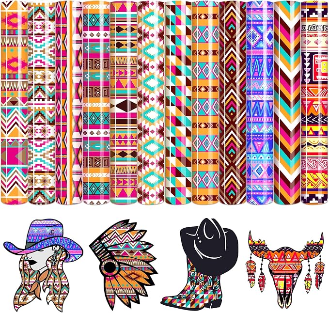 HTVSTD Aztec Heat Transfer Vinyl 12 Sheets 12×10in Iron on Vinyl | Aztec Brown by CraftingEveryday