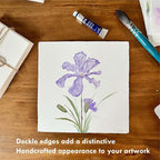 tumuarta Deckle Edge Watercolor Paper, 100% Cotton, 140 LB, 300 GSM, 8x8” | 30 - Image 3