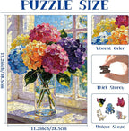 300pcs Wooden Puzzles for Adults Unique Animal Shaped Pieces | Colorful Plant - Image 2