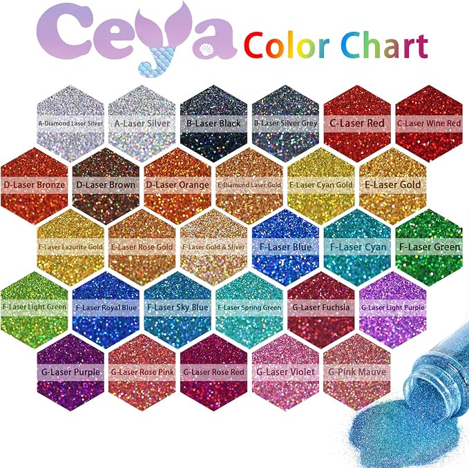 Ceya 3.8oz/ 110g Holographic Ultra Fine Glitter Powder Laser Wine Red Glitter - Image 3