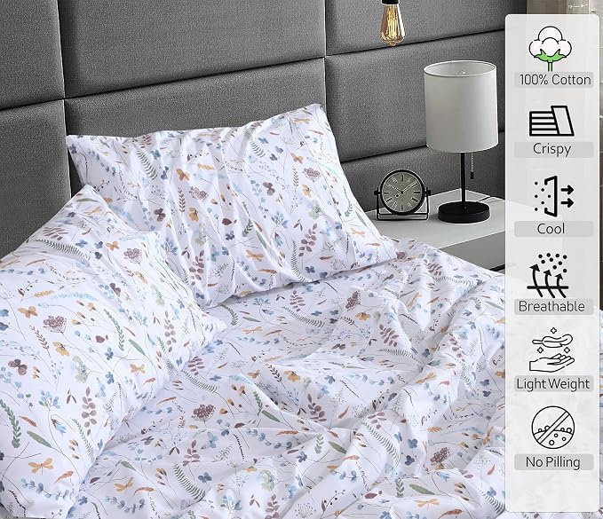 RUVANTI 100% Cotton Sheets – Full Size Percale Bedding, Cooling & Breathable - Image 3