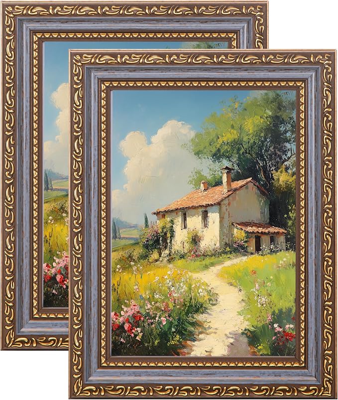eletecpro 5x7 Vintage Picture Frame, Glass Cover, Horizontal or Vertical by eletecpro
