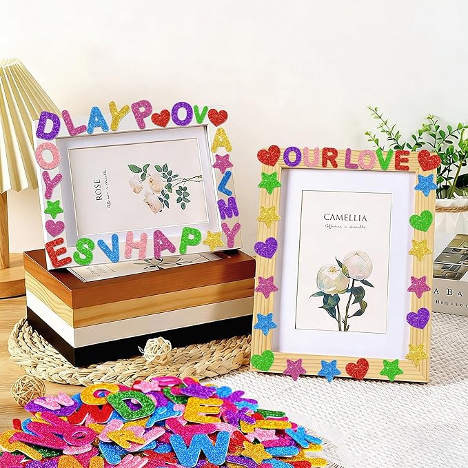 Foam Letter Stickers, 7 Sheets 3D Glitter Alphabet Stickers - Image 7