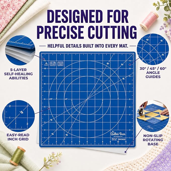 The Quilted Bear Rotating Cutting Mat 18" x 18" - Image 3