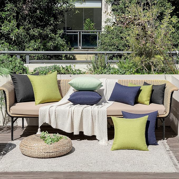 MIULEE Pack of 2 Decorative Outdoor Solid Waterproof Throw Pillow Covers Spring - Image 6