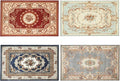 4 Pack 1:12 Scale Dollhouse Rugs, 6.7"×4.3" Vintage Floral Miniature Area Carpet by Cyraft