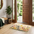 Vintage Floral Faux Cashmere Non-Slip Rug, 15.7 x 23.6 Inches, Cream Botanical - Image 4