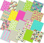HunnmingRe 20 Pcs 10''x10'' Summer Tropical Quilting Fabric Square Pineapple by HunnmingRe