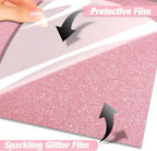 VinylRus Pink Glitter HTV Heat Transfer Vinyl Roll - Image 3