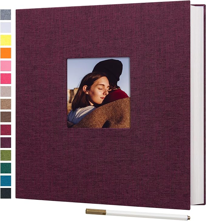 potricher Large Photo Album Self Adhesive 4x6 5x7 8x10 Pictures Linen Cover 80 by potricher