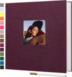 potricher Large Photo Album Self Adhesive 4x6 5x7 8x10 Pictures Linen Cover 80 by potricher