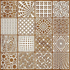 Geometric Texture Stencils for Crafts Reusable 16Pcs Stencils | DIY Art by Unknown