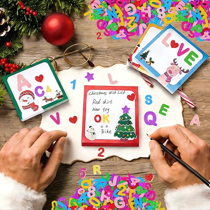 Foam Letter Stickers, 7 Sheets 3D Glitter Alphabet and Number Stickers - Image 8