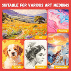 Simetufy 18 x 24 inch 5 Pcs Large Canvas Panels, Flat Painting Boards | Gesso - Image 4
