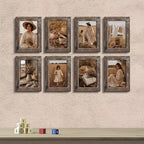 5x7 Picture Frames Set of 8, Vintage Rustic Farmhouse Industrial Style Photo - Image 2