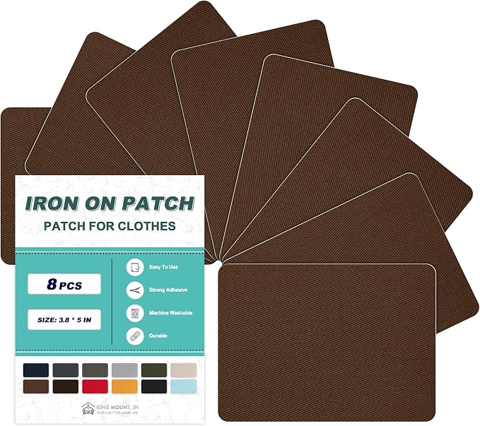 Iron on Patches for Clothes, 8 Pieces Patches for Cloth, 100% Cotton Fabric by ForABetterHomeLife