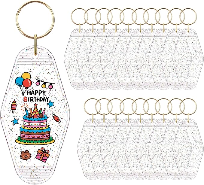 Yoption 20pcs Blank Motel Keychain Bulk by Yoption