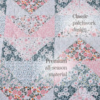 BLOOMHAVEN Quilt Set Twin Size, Patchwork Pink Floral Quilt Sets, Reversible - Image 6