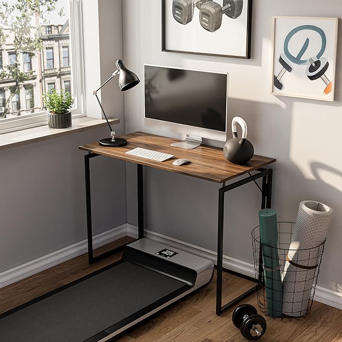 alawooder 39.4" Folding Desk: No Assembly, Wood Top - Image 4