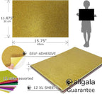 Allgala X-Large Self-Adhesive Glitter EVA Foam Sheets 12 Pack 12x16 inch- - Image 2
