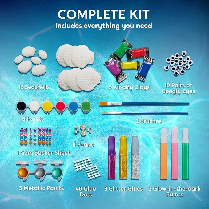 Klever Kits 12 Glow in The Dark Sea Shell Painting Kit-Arts & Crafts - Image 5