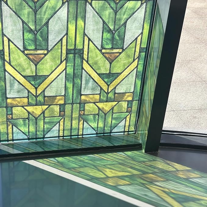 Faux Stained Glass Effect Transparent Window Film, Original Hand Drawn Static - Image 2