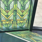 Faux Stained Glass Effect Transparent Window Film, Original Hand Drawn Static - Image 2