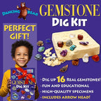 DANCING BEAR Gem stone Dig Kit, Excavate 16 Real Gems & Crystals including - Image 9