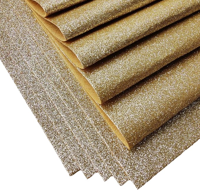 Jtnohx Glitter Felt Fabric, 8 x12 inches Felt Square Glitter - Image 4