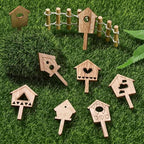100 pcs Mixed Styles House Theme Unfinished Wood Cutout Charms Lovely Home Wood - Image 6