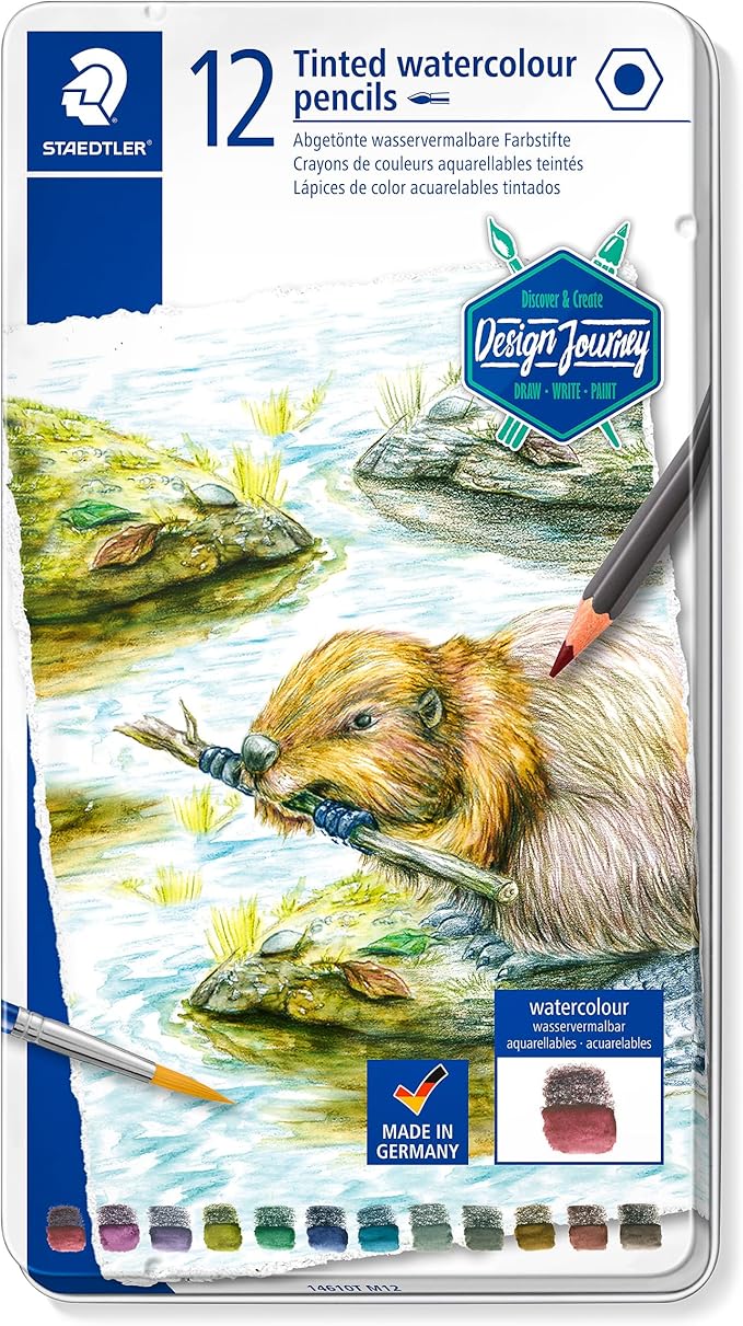 Staedtler Water-Soluble Tinted Graphite Pencils, Watercolor Artist Set by Staedtler
