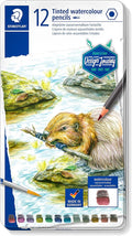 Staedtler Water-Soluble Tinted Graphite Pencils, Watercolor Artist Set by Staedtler
