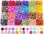 XSEINO About 1200+ PCS 6mm Cracked Style Glass Beads Bracelet Making Kit - Image 8