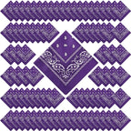100 Pack Bandanas Unisex Paisley Bandanas Bulk Multi Purpose Cowboy Head Wrap by Handepo