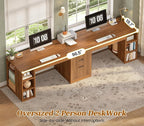 SEDETA Fluted 96.5" Computer Desk - Image 6
