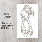 Lady Stencil | Reusable Girl Under Art Graffiti Street Art Stencils - Image 4