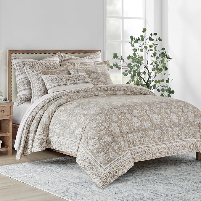 Levtex Home Adare Taupe Reversible Full/Queen Comforter Set - Image 2