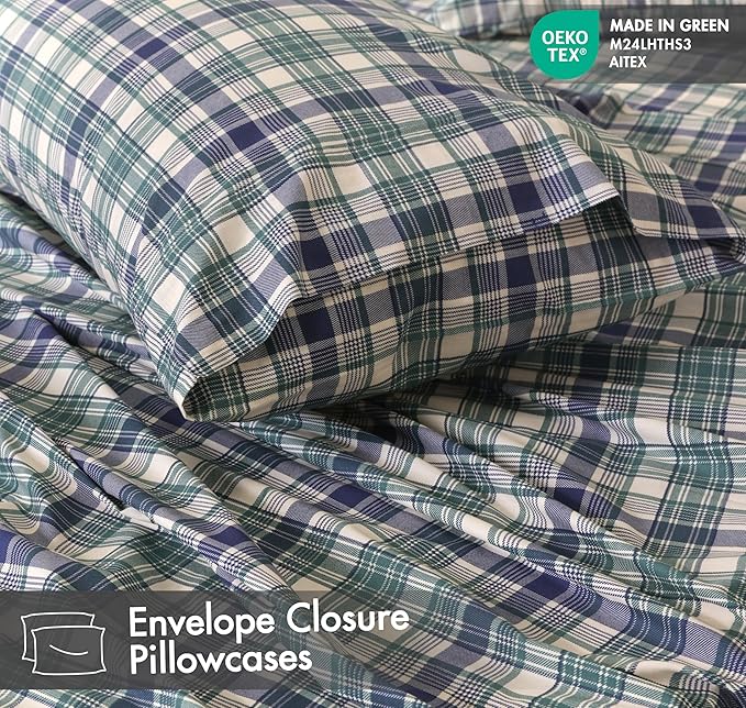 RUVANTI 100% Cotton Sheets – Twin Size Percale Bedding, Cooling & Breathable - Image 5