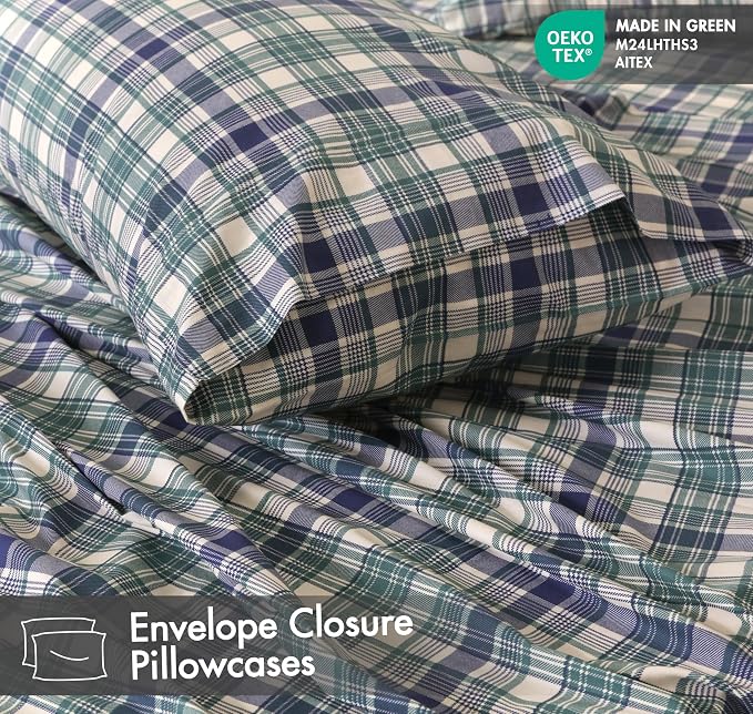 RUVANTI 100% Cotton Sheets – Full Size Percale Bedding, Cooling & Breathable - Image 5