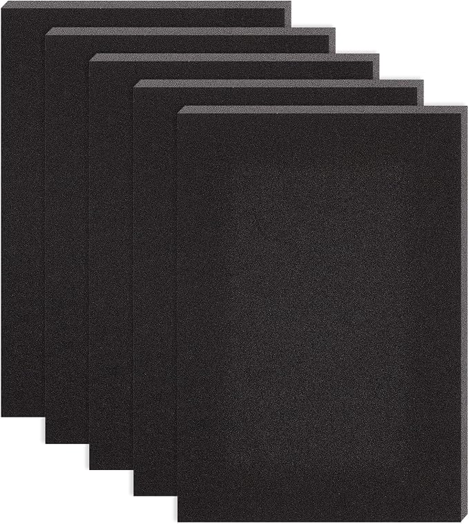 BENECREAT 6PCS Self Adhesive Backed Foam Sheet 12x8 Inch Black Nonslip EVA Foam by BENECREAT