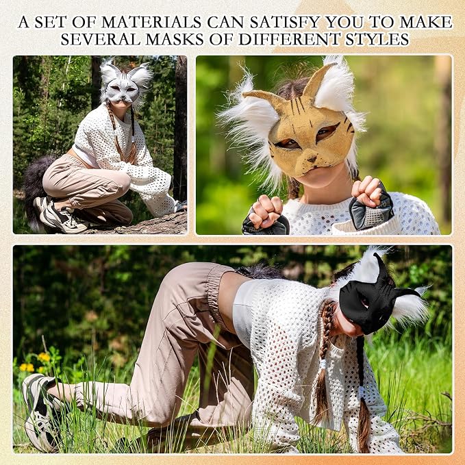 Seenelling DIY Therian Mask Kit Blank Cat Mask - Image 5