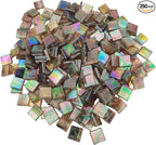 1.1 LB Ice Jade Mosaic Tiles, 0.59“ Square Glass Mosaic Pieces by BTMIEY