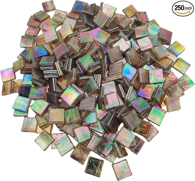 1.1 LB Ice Jade Mosaic Tiles, 0.59“ Square Glass Mosaic Pieces by BTMIEY