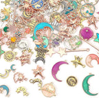 MARFOREVER 120 Pcs Mixed Sun Star Moon Charms by MARFOREVER